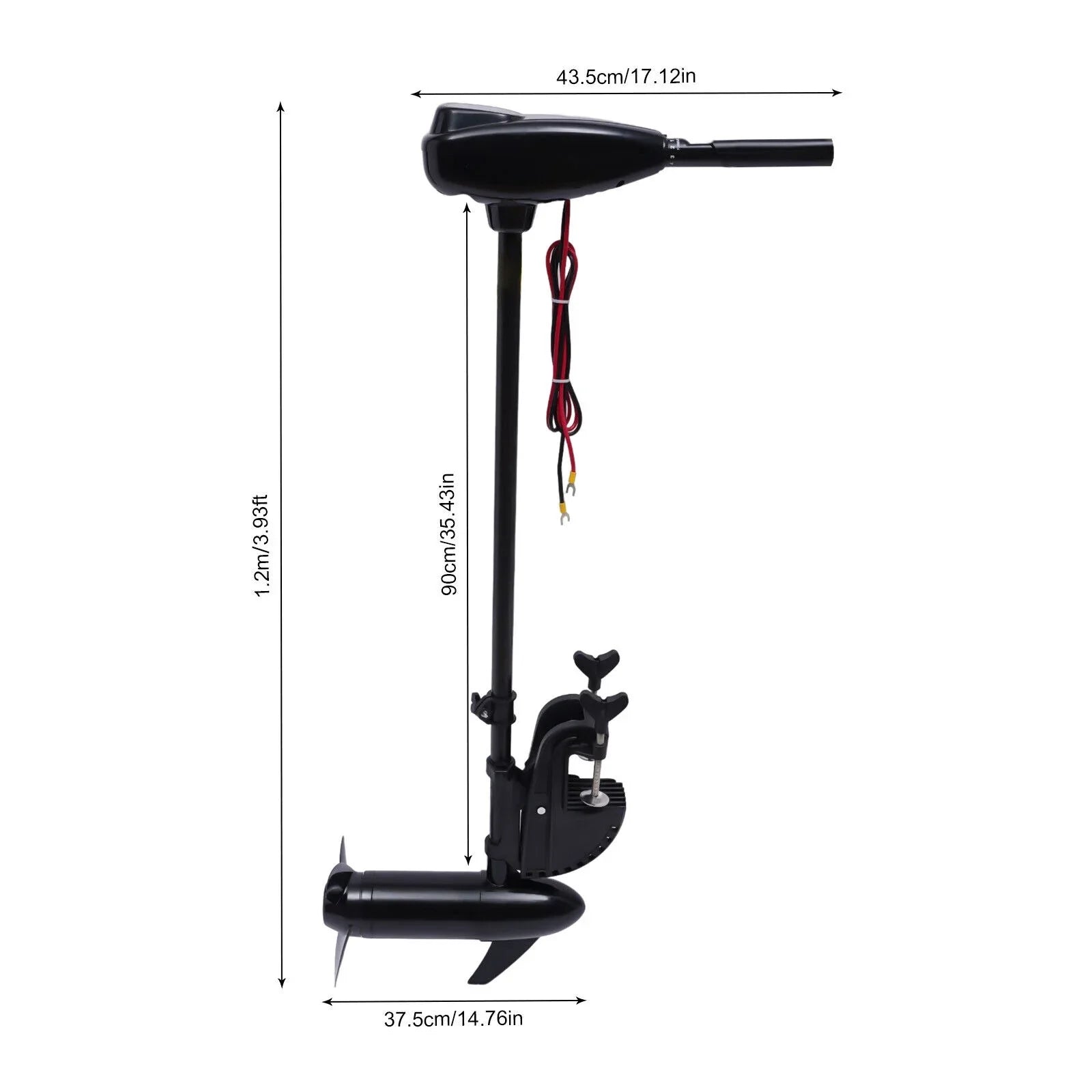 80Lbs 12V 1.2HpThrust Electric Trolling Motor Fishing Boat Outboard Motor Engine