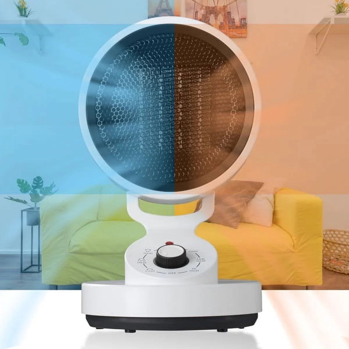 2-in-1 electric heating and cooling fan Electric Space Heater Cooling Fan, 2-In-1 Space Warm & Cool Fan,with 3 modes including High Heat (1500W), Low Heat (900W), and Cool Mode (10W) , Quick Heat Up M