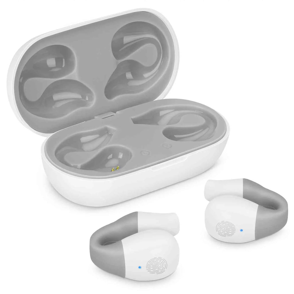 UrbanX QC3 True Wireless Earbuds Bluetooth Headphones Touch Control with Charging Case Stereo Earphones in-Ear Built-in Mic Headset Premium Deep Bass for Zenfone Go ZB500KL - Gray