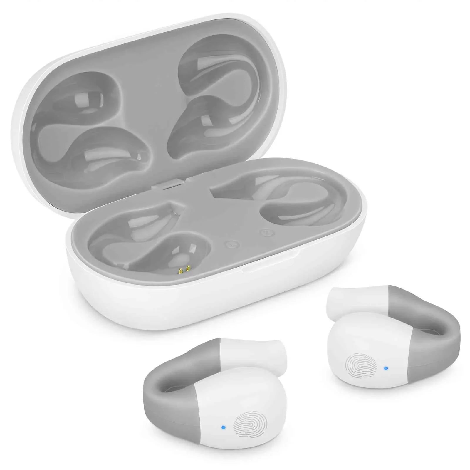 UrbanX QC3 True Wireless Earbuds Bluetooth Headphones Touch Control with Charging Case Stereo Earphones in-Ear Built-in Mic Headset Premium Deep Bass for Zenfone Go ZB500KL - Gray