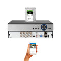 Evertech 8 Channel H.265 AHD TVI CVI Analog CCTV Security Surveillance DVR 2TB Hard Drive for Recording