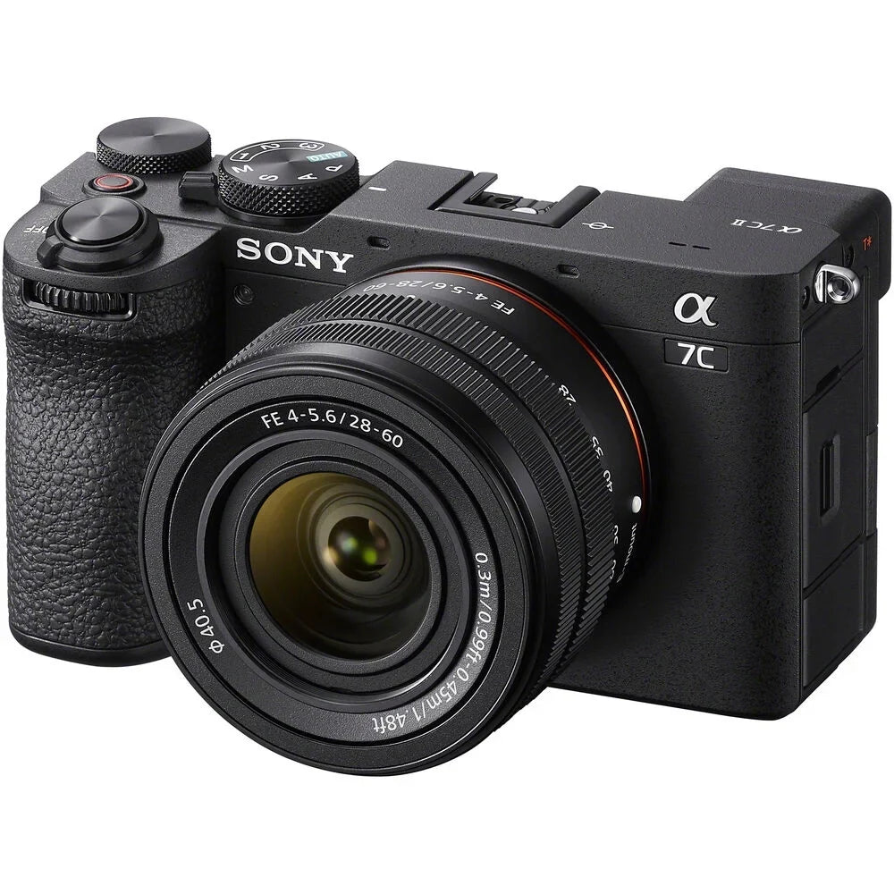 Sony a7C II Full Frame Mirrorless Camera Body with 28-60mm F4-5.6 Lens Black ILCE-7CM2L/B Bundle with Deco Gear Photography Bag Case + Extra Battery + Charger + Tripod + Software Kit & Accessories
