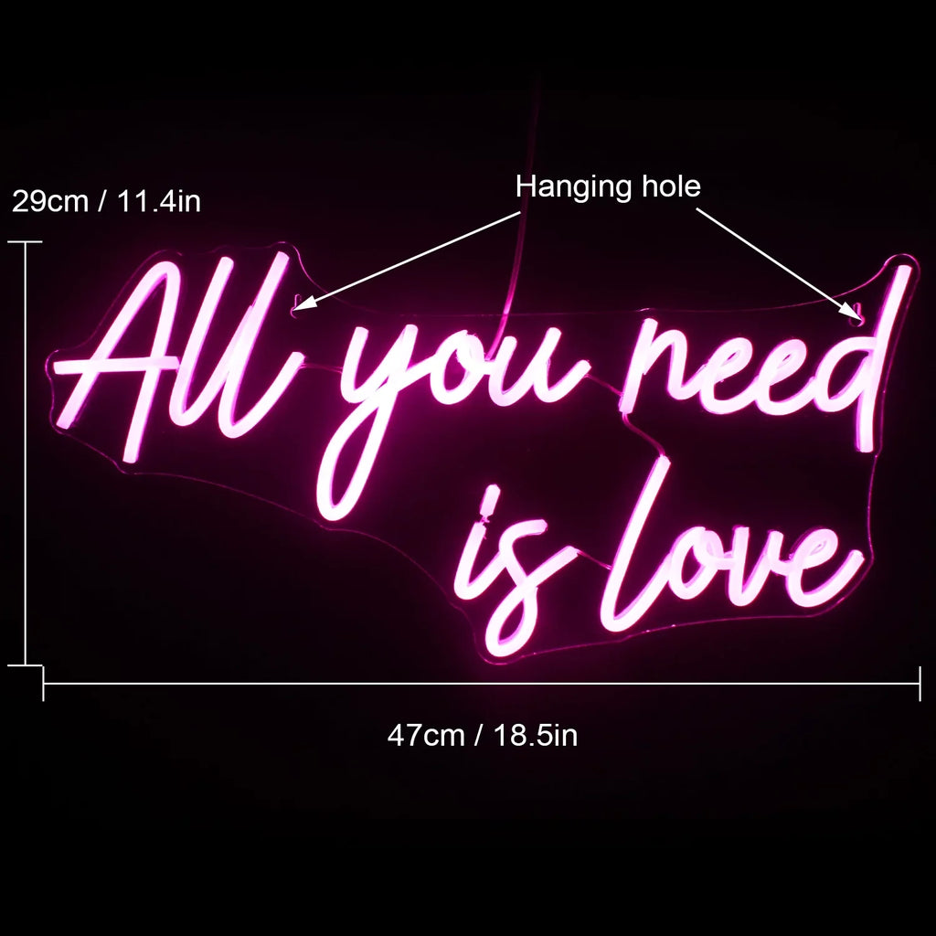 Hello Rosa All Your Need Is Love LED Neon Light Signs USB Power for Home Wedding Party Bar Bedroom Decoration