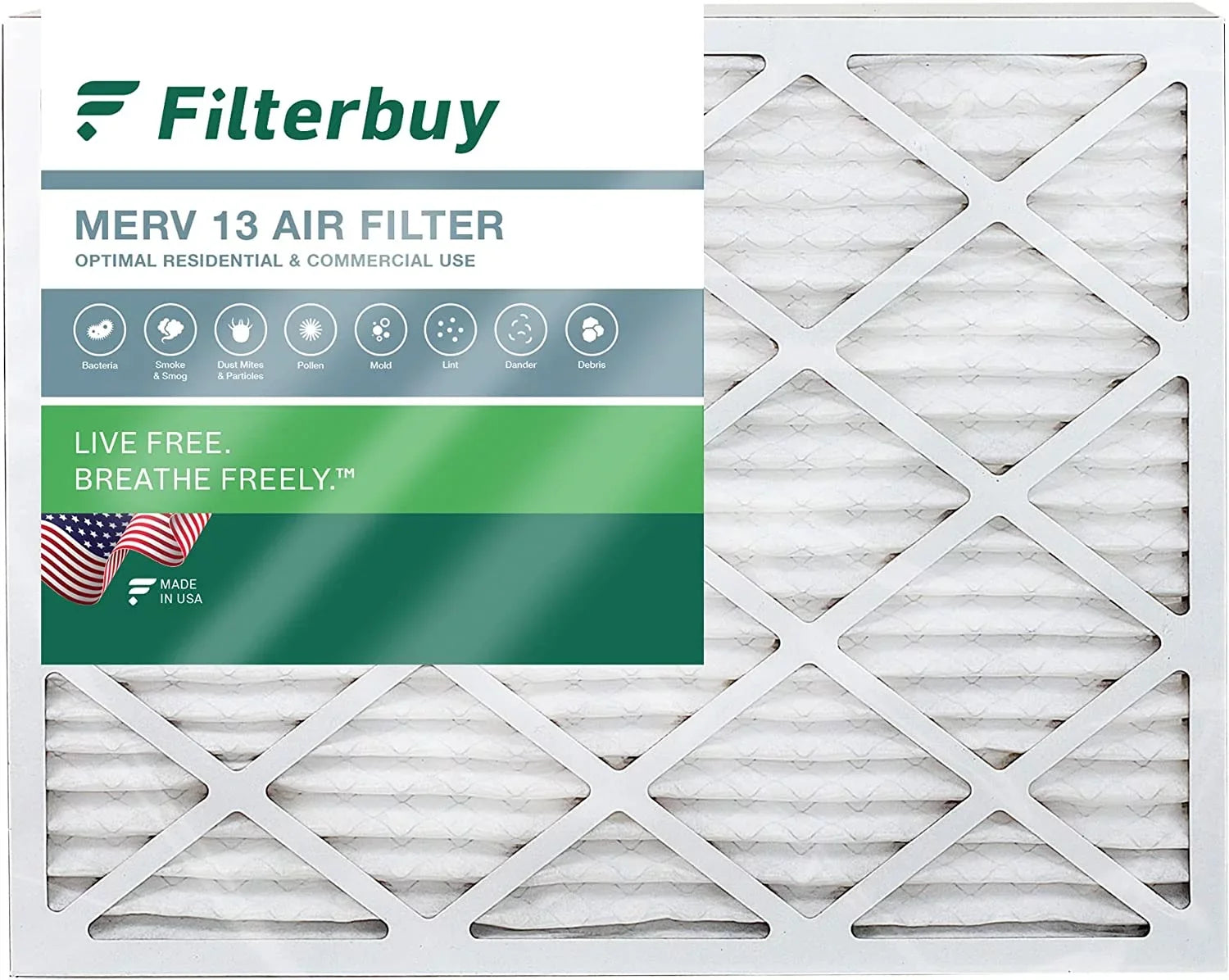 Filterbuy 20x23x1 MERV 13 Pleated HVAC AC Furnace Air Filters (1-Pack)
