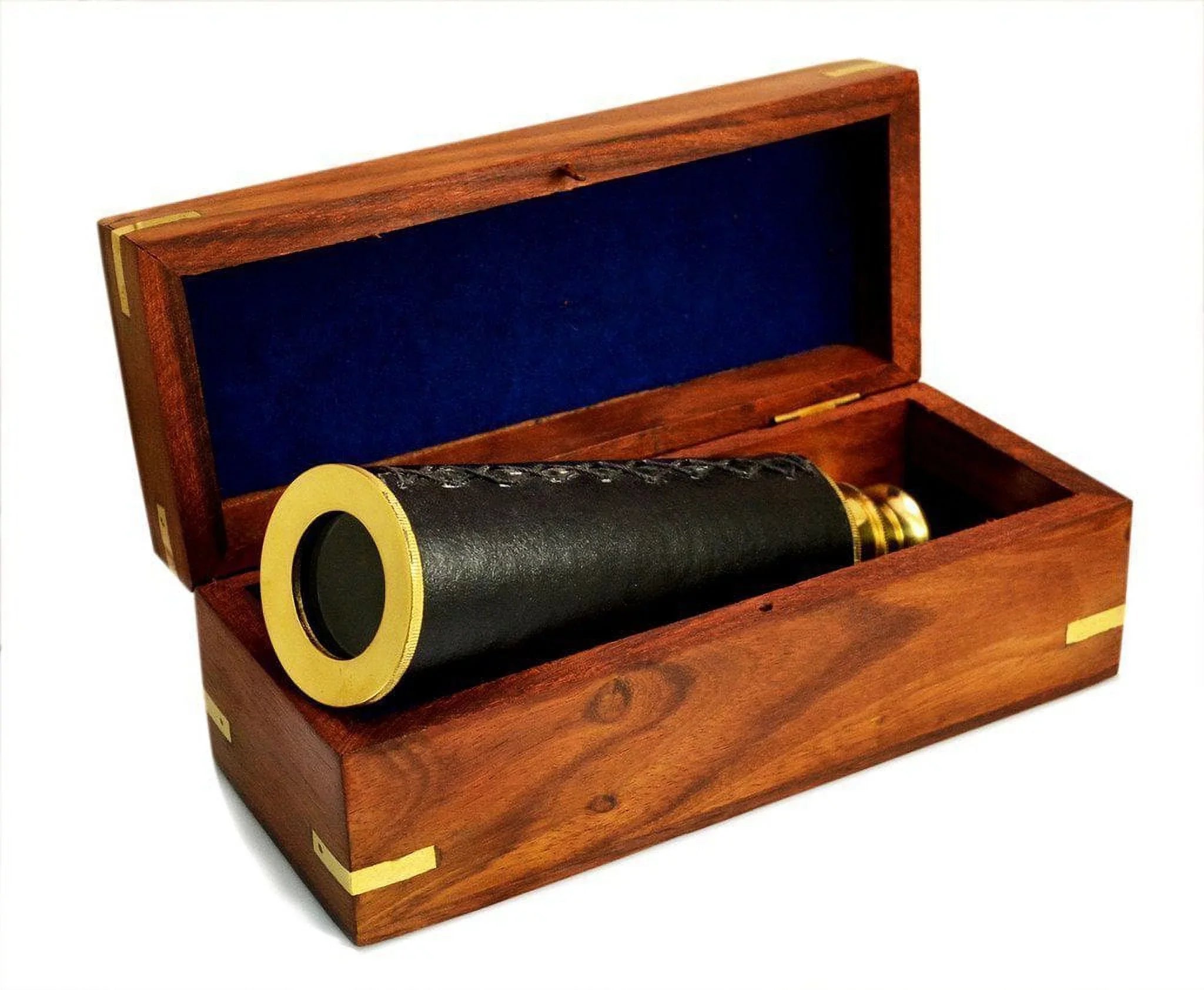 IOTC Science Purchase 78TELE15 Handheld Brass Telescope with Wooden Box