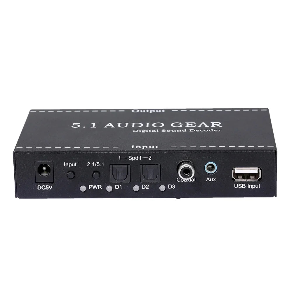 Walmeck NK-A6L 5.1 Audio Gear Digital Sound Decoder Audio Converter 3.5mm Audio Output Replacement for Dolby Digital AC-3   Plug