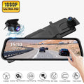 Erago Rear View Mirror Camera, Dash Cam Front and Rear Full Touch Screen  FHD 1080p for Car , Waterproof Backup WDR Camera, Night Vision, G-Sensor, Parking Moniter