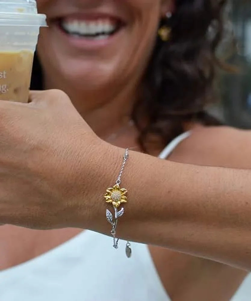 amangny Cheap Wife Gifts, I Wish That Our Love Will Last and Grow Stronger with Each, Sarcastic Holiday Sunflower Bracelet Gifts for Wife, Fancy Wife Gift Ideas, Luxury Wife Gifts, Unique Wife Gifts,