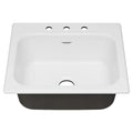 American Standard Quince Drop-in Cast Iron 25 in. 3-Hole Single Bowl Kitchen Sink in Brilliant White