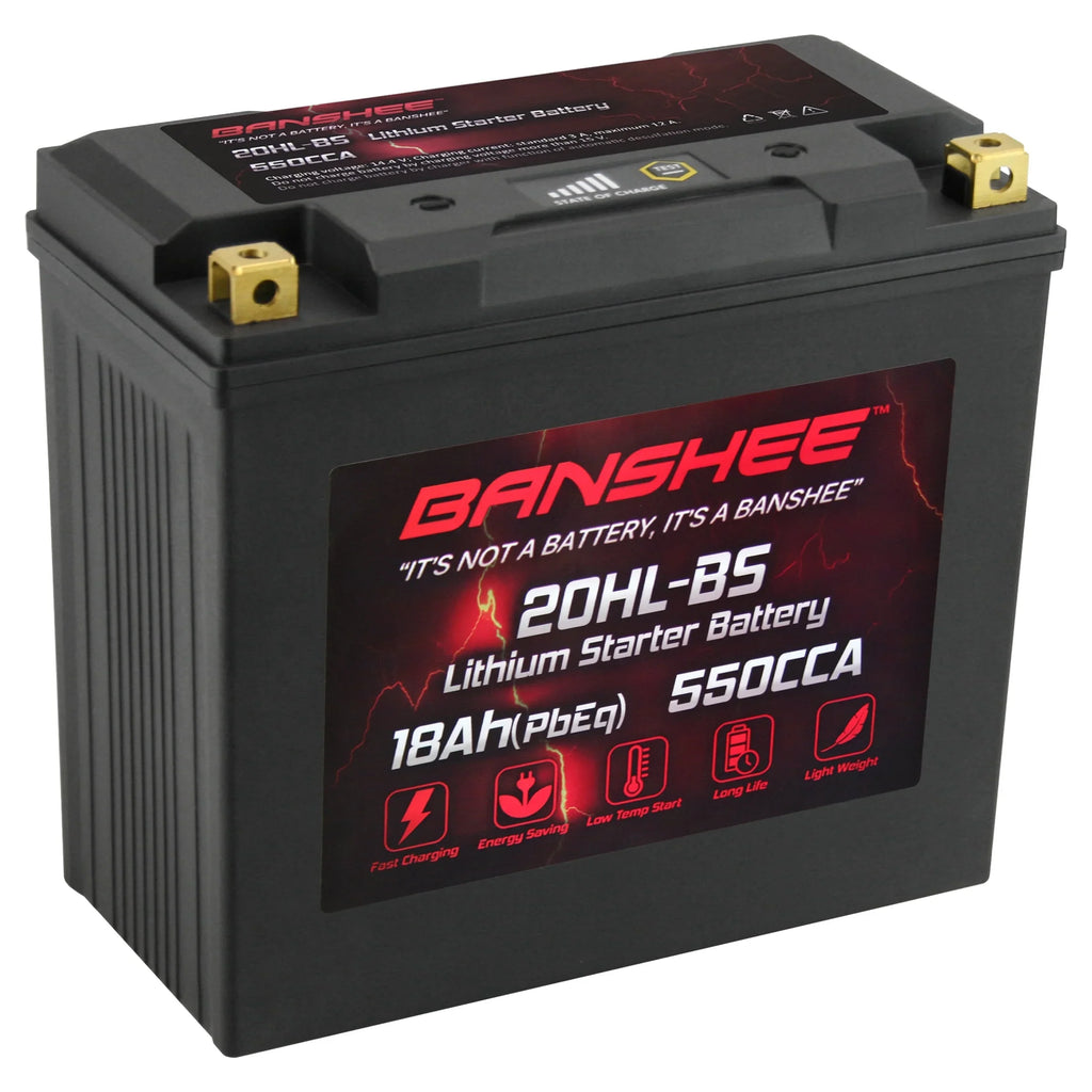 Banshee YTX20L-BS LiFePO4 Motorsports Battery Compatible with American Iron Horse Ranger 2001 to 2002
