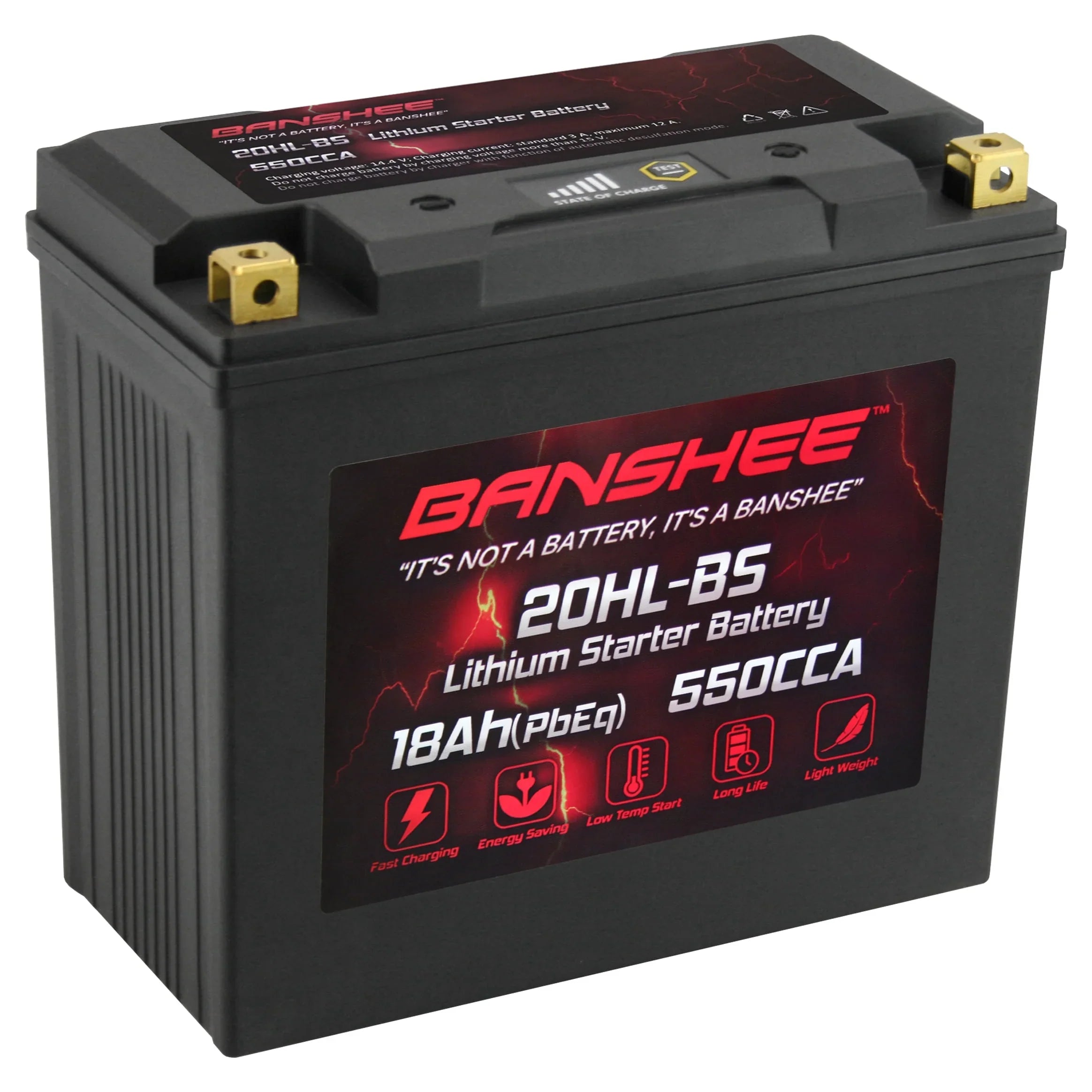 Banshee YTX20L-BS LiFePO4 Motorsports Battery Compatible with American Iron Horse Ranger 2001 to 2002