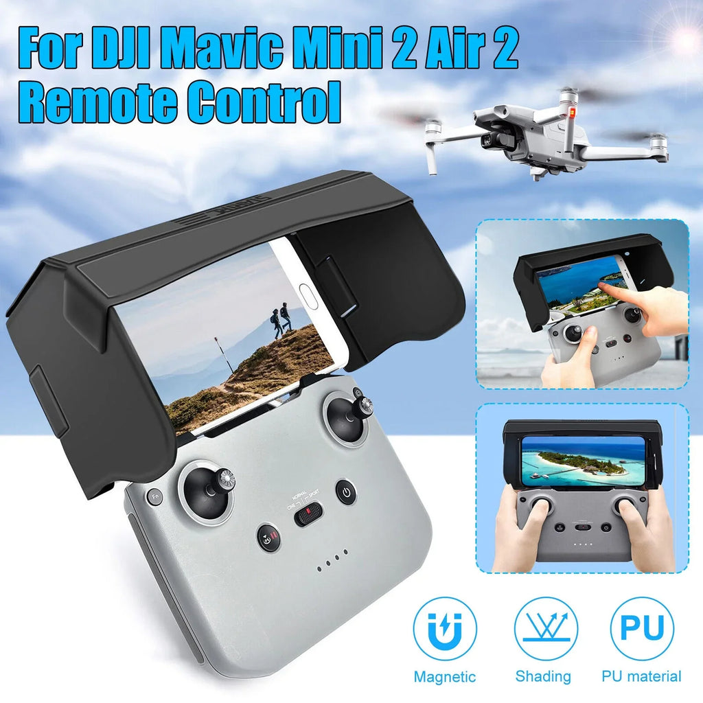 Foldable PU Phone Sun Shade Hood for DJI Mavic Mini 2 Air 2 Drone Remote Control