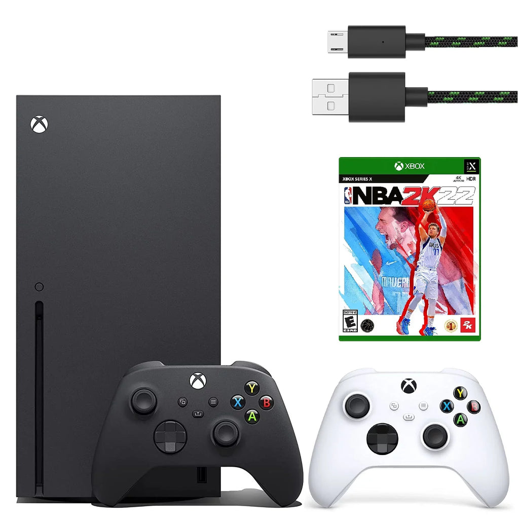 Microsoft Xbox Series X with White Controller, NBA 2K22, & USB C Cable