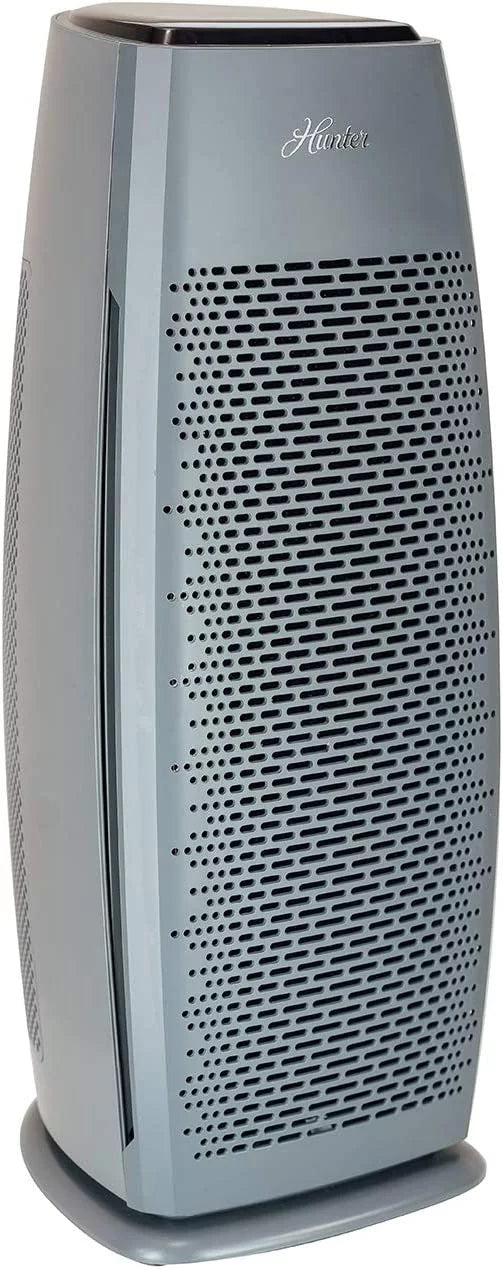 Open Box Hunter Tall Tower Air Purifier True HEPA Filter Accent Light HP600GR - Graphite