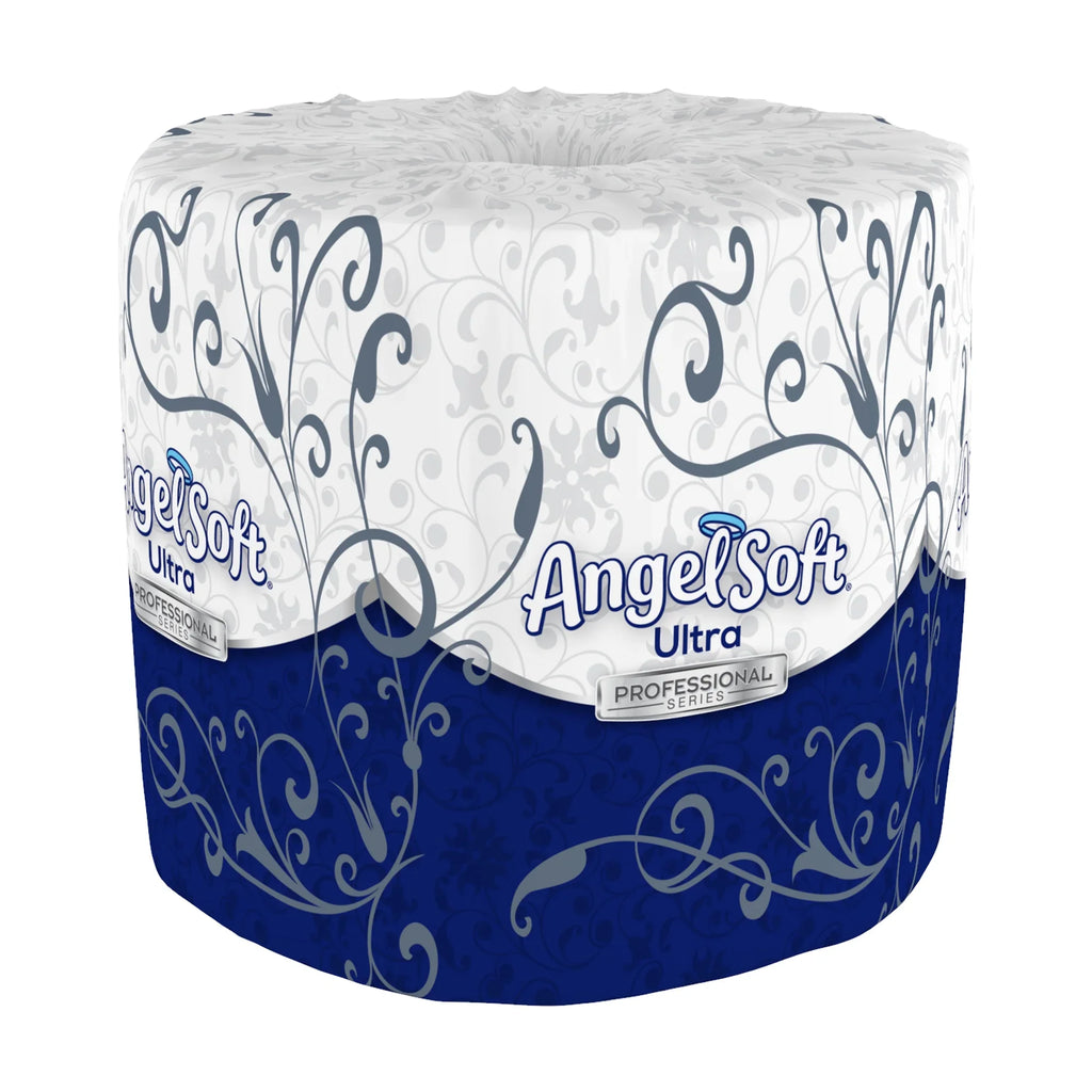 Angel Soft Ultra Professional Series Embossed Toilet Paper by GP PRO 2 Ply - 4.05" x 4.50" - 400 Sheets/Roll - White - Soft, Septic Safe, Absorbent - For Restroom - 60 / Carton