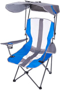 Kelsyus Original Foldable Canopy Chair for Camping, Tailgates, and Outdoor Events, Grey/Blue