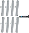 (8) JBL COL600-WH 24" White 70V Commercial Column Wall Mount Array Speakers+Amp