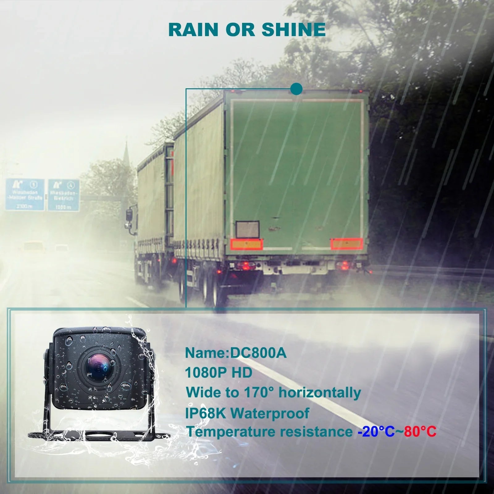 7" Monitor DVR Driving Video Recorder with BSD for RV Truck Bus+2 Backup Camera
