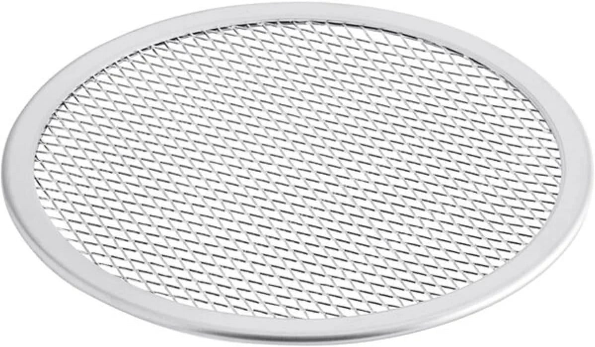TrueCraftware- Set of 2 Aluminum 10” Seamless Rim Pizza Baking Screen- Bakeware Pizza Screen Round Pizza Pan Tray Round Baking Tray for Home Kitchen Pizzeria & Restaurants