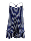 Lauren Ralph Lauren Women's Stripe Satin Camisole Sleepwear  (XL, Navy/White)