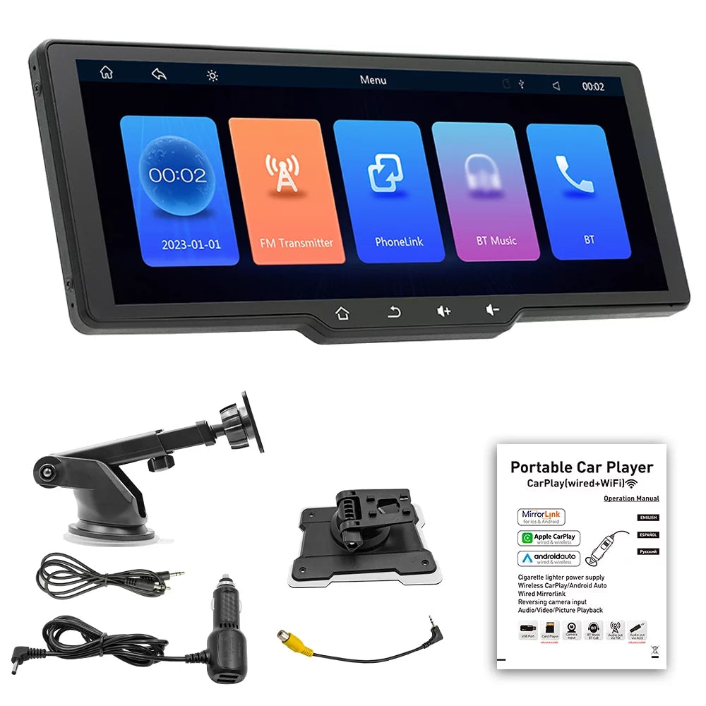 Andoer Portable Wireless CarPlay Car Video Recorder, Car Camera Auto Camcorder, Car Player with Multilanguage Support