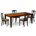 East West Furniture QUKE5-BCH-LC Dining Set - Table with 4 Solid Chairs, Black & Cherry - 5 Piece