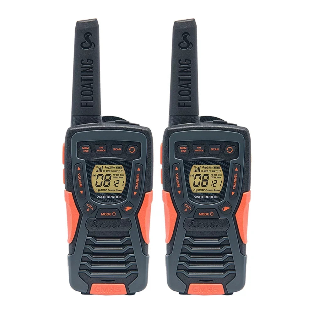 Cobra ACXT1035R FLT CAMO Waterproof Walkie Talkies for Adults - Rechargeable, Floats, 22 Channels, Long Range 37-Mile Two-Way Radio Set (2-Pack)