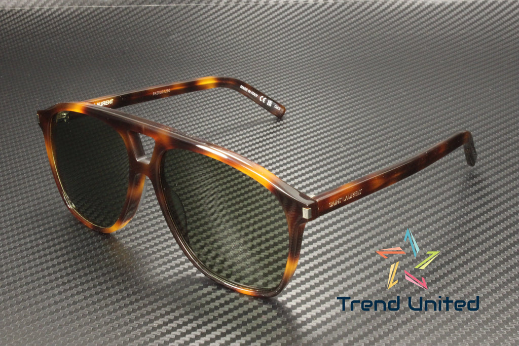 SAINT LAURENT SL 596 DUNE 002 Pilot Havana Green 58mm Women's Sunglasses