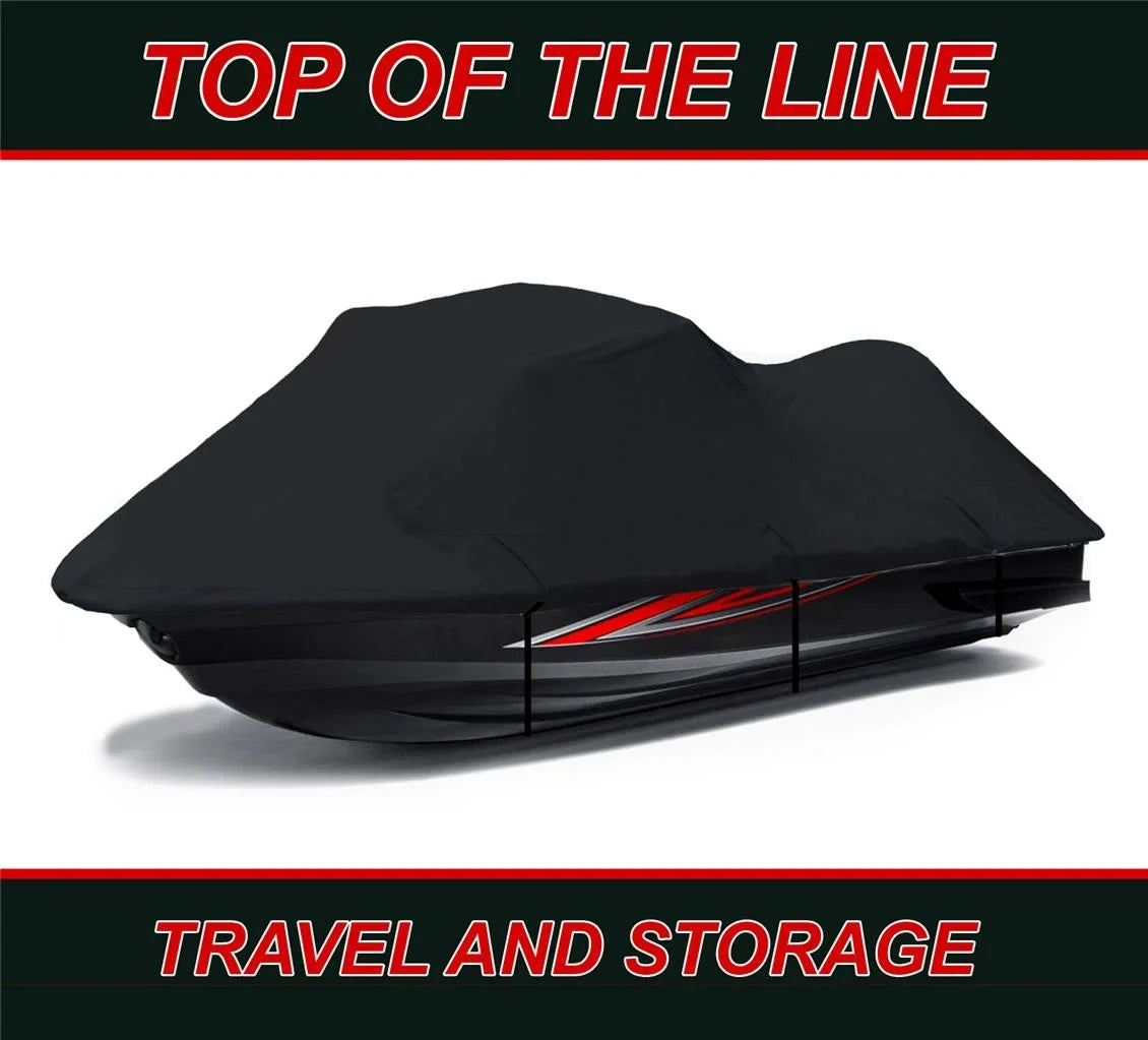BLACK 600 DENIER JetSki Cover Compatible for Jet Ski Cover PWC Cover Compatible for Kawasaki 750 STX 1994 1995 1996 1997 1998
