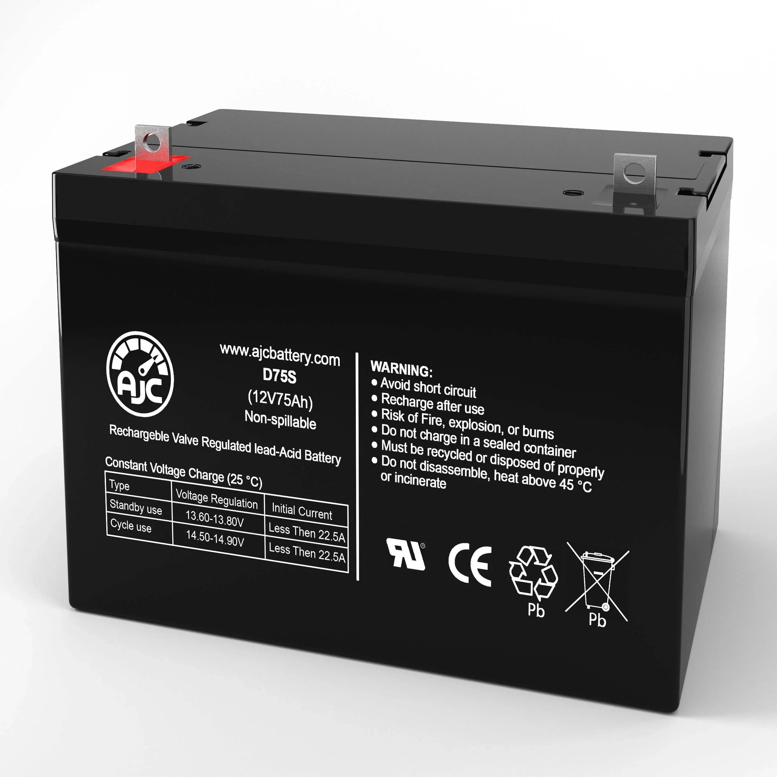 Pride Mobility Quantum R-4000 12V 75Ah Wheelchair Battery - This Is an AJC Brand Replacement