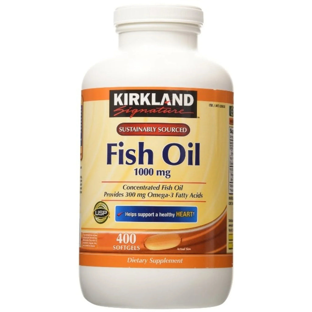 Kirkland Signature Fish Oil 1000mg 400 Softgels -2 Pack