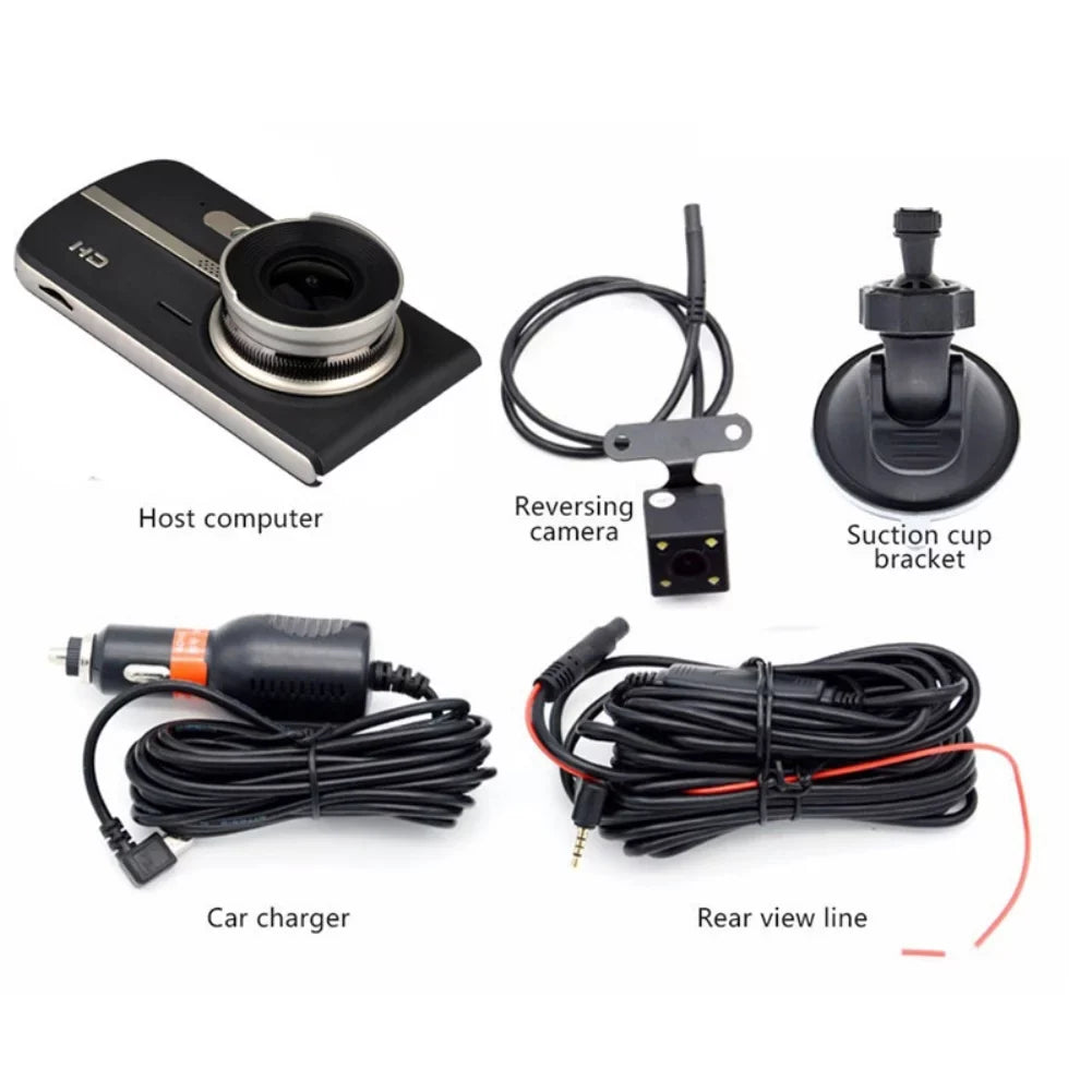 4 inch HD night vision CAR DVR CAMERA dual lens car driving recorder