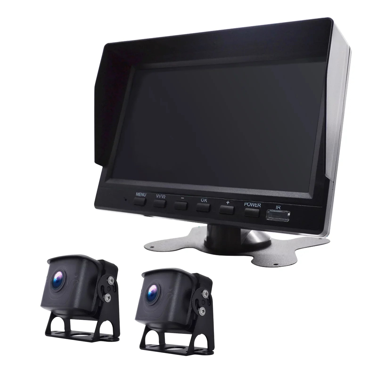 7" Monitor DVR Driving Video Recorder with BSD for RV Truck Bus+2 Backup Camera