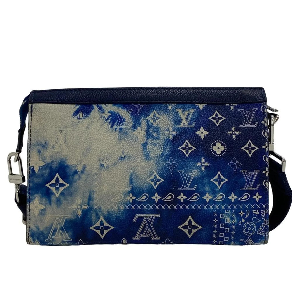 Pre-Owned LOUIS VUITTON M81431 Gaston Wearable Wallet Monogram Bandana Shoulder Bag Blue Men's (Fair)