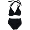 Anne Cole Womens Halter Twist Brief 2 Piece Bikini, Black, X-Small