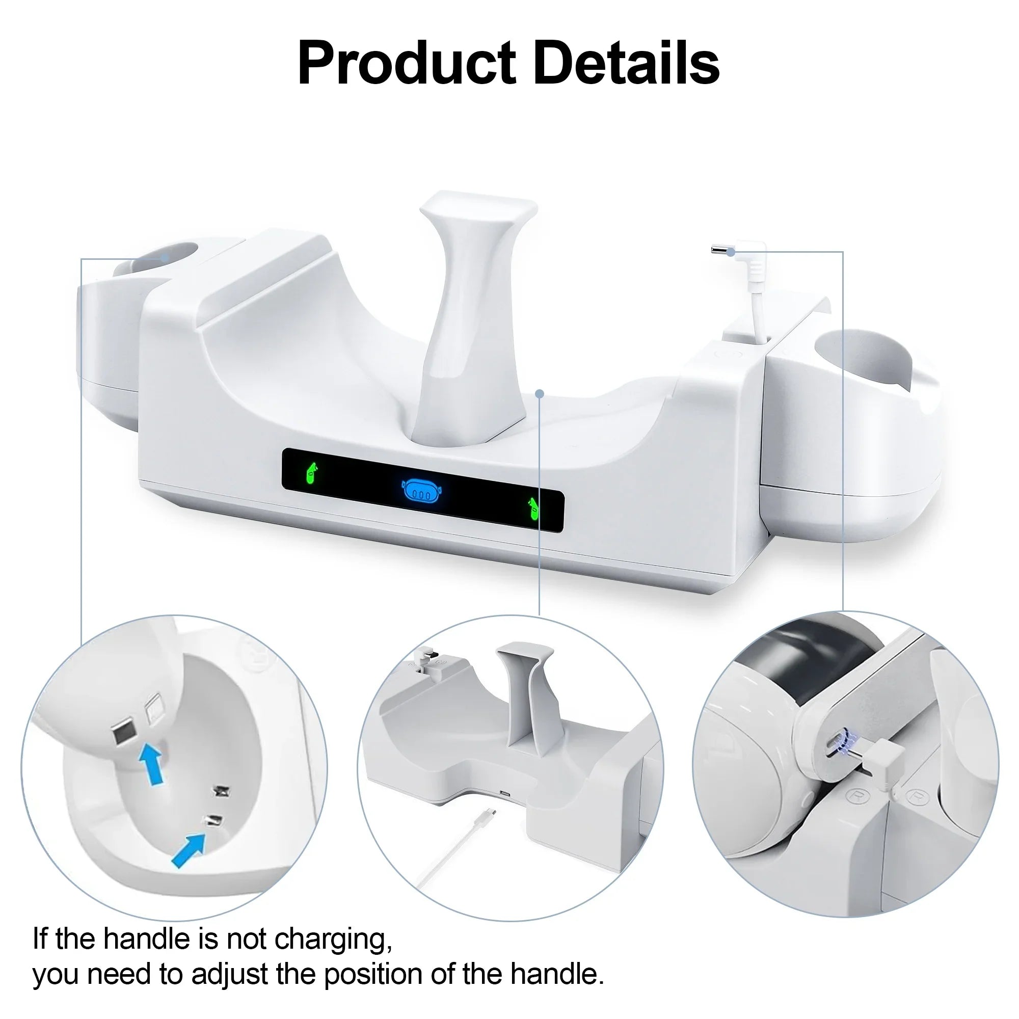 EEEkit Charging Station Fit for Oculus/Meta Quest 3 Headset and Controller, Dual-use Charging Stand with 2 Rechargeable Batteries, Battery Cover, Wall Mount Charging Dock