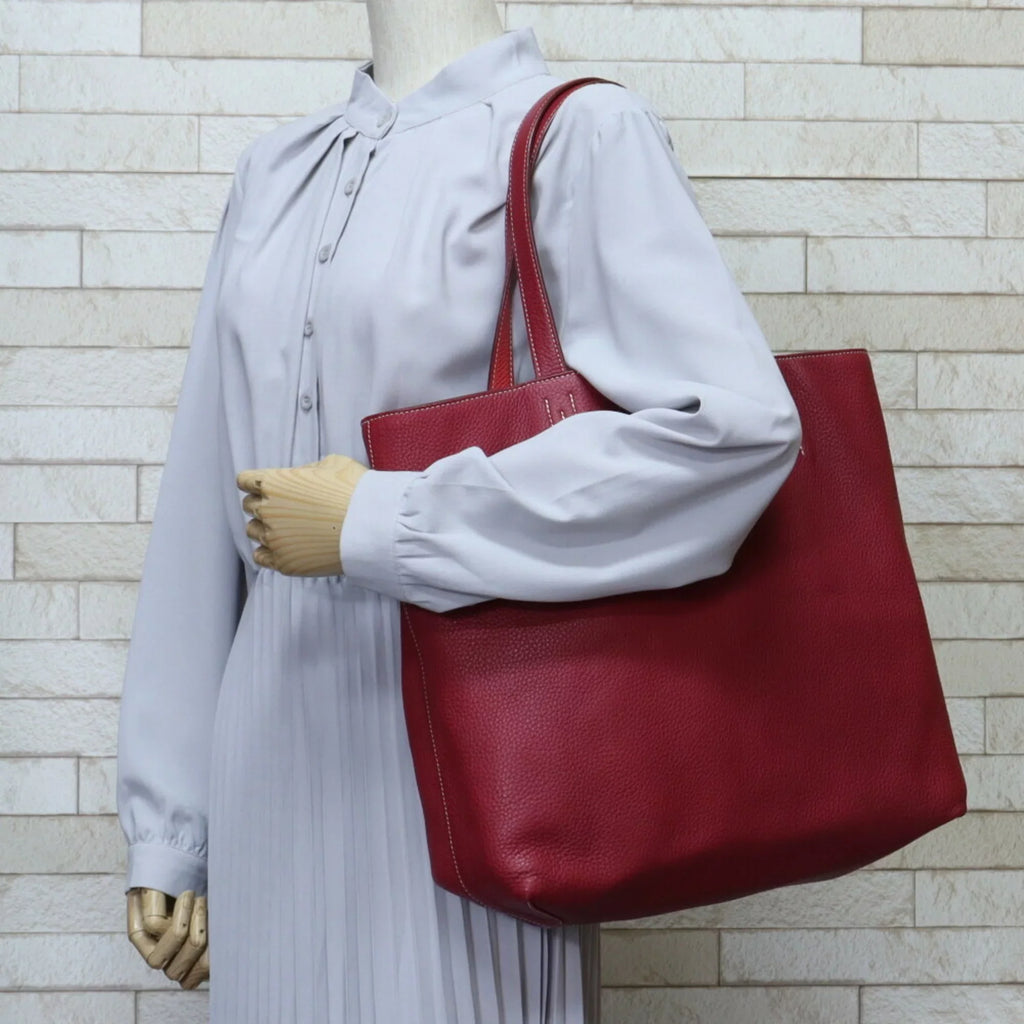 Pre-Owned Hermes HERMES Double Sense 36 Tote Bag Taurillon Clemence Red Ladies (Good)