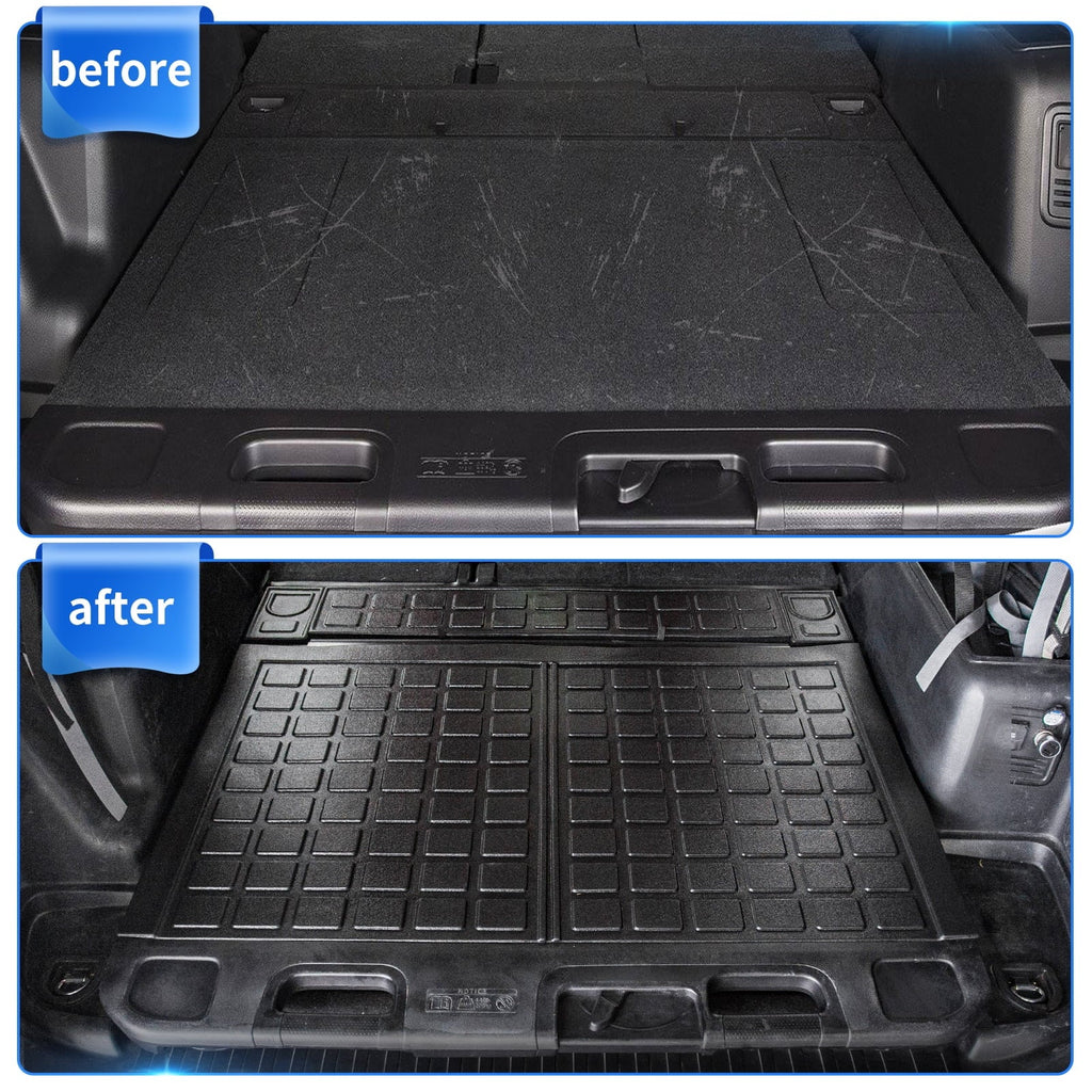 Floor Mats Compatible with Toyota 4Runner 2013-2023 Trunk Mat Cargo Liner Cargo Mat All Weather Trunk Liner 2022 4 Runner Accessories (Trunk Mat+Floor Mats,Fit W/Sliding Tray)