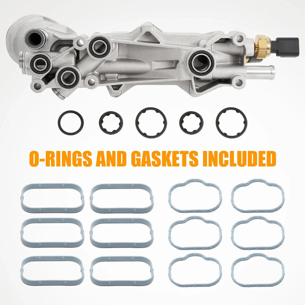 926-959 Aluminum Engine Oil Filter Housing with Oil Cooler Sensors and Gaskets for 2011-2016 Jeep Dodge Chrysler Ram 3.6L