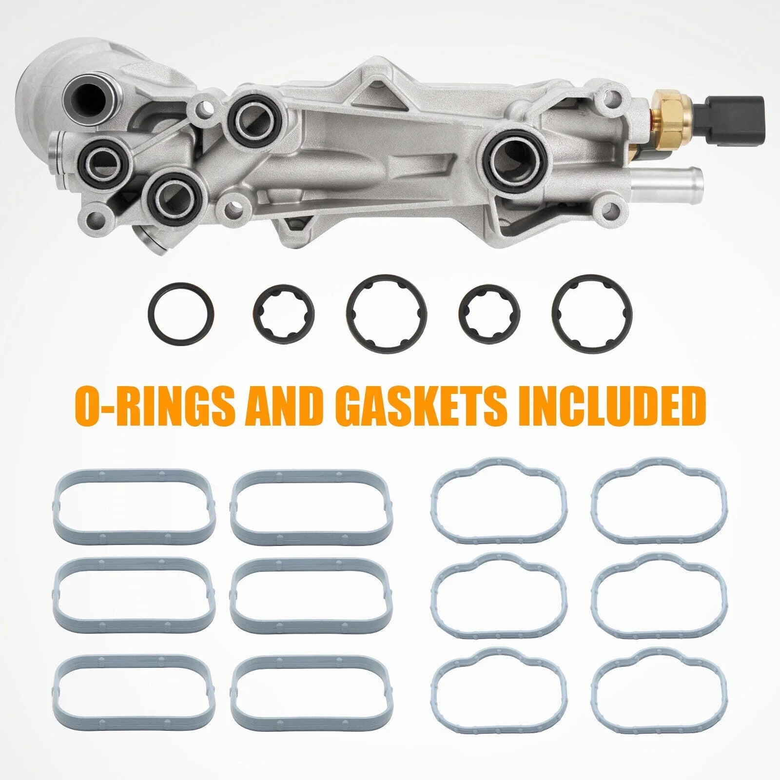 926-959 Aluminum Engine Oil Filter Housing with Oil Cooler Sensors and Gaskets for 2011-2016 Jeep Dodge Chrysler Ram 3.6L