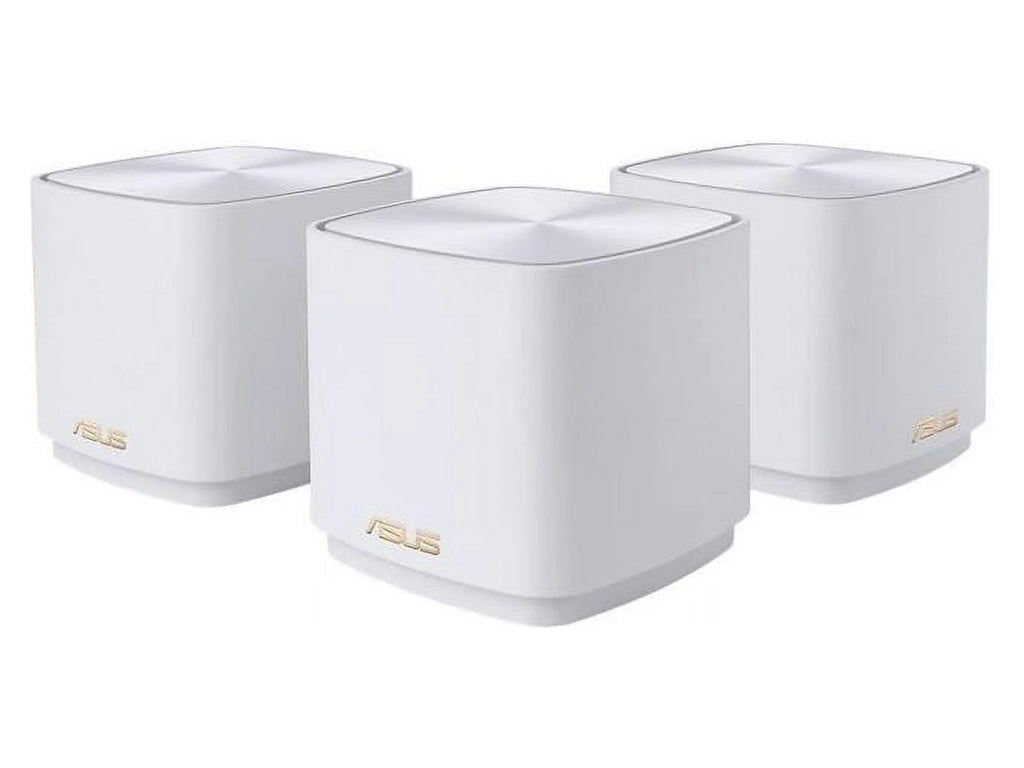 ASUS ZenWiFi AX1800 Dual-Band Mesh WiFi 6 System (XD4) - 3 Pack White, coverage up to 4,800 sq.ft & 25+ devices, 1800Mbps, AiMesh,  Lifetime Free Internet Security, Parental Control, Easy Setup