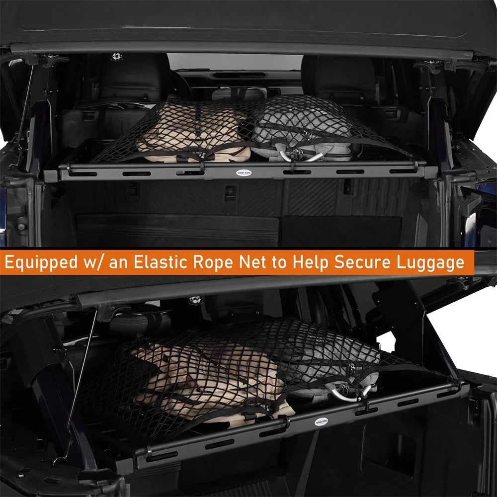 Hooke Road Rear Cargo Basket Rack Luggage Box Fit Ford Bronco 2021-2023 4-Door Black