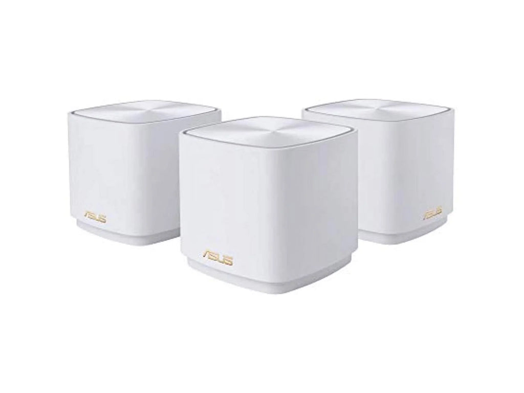 ASUS ZenWiFi AX1800 Dual-Band Mesh WiFi 6 System (XD4) - 3 Pack White, coverage up to 4,800 sq.ft & 25+ devices, 1800Mbps, AiMesh,  Lifetime Free Internet Security, Parental Control, Easy Setup