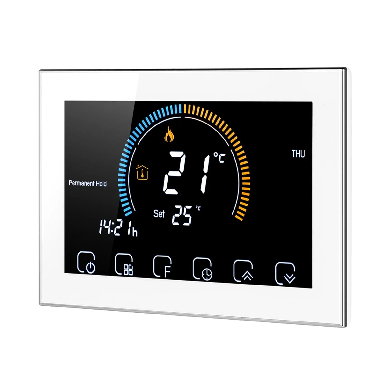 95-240V Smart Programmable 5+1+1 Six Periods Voice APP Control Backlight LCD / Gas Boiler Heating ThermoreguLatitudeor with Index Humidity Display Lock Function Compatible with Echo Home Tma