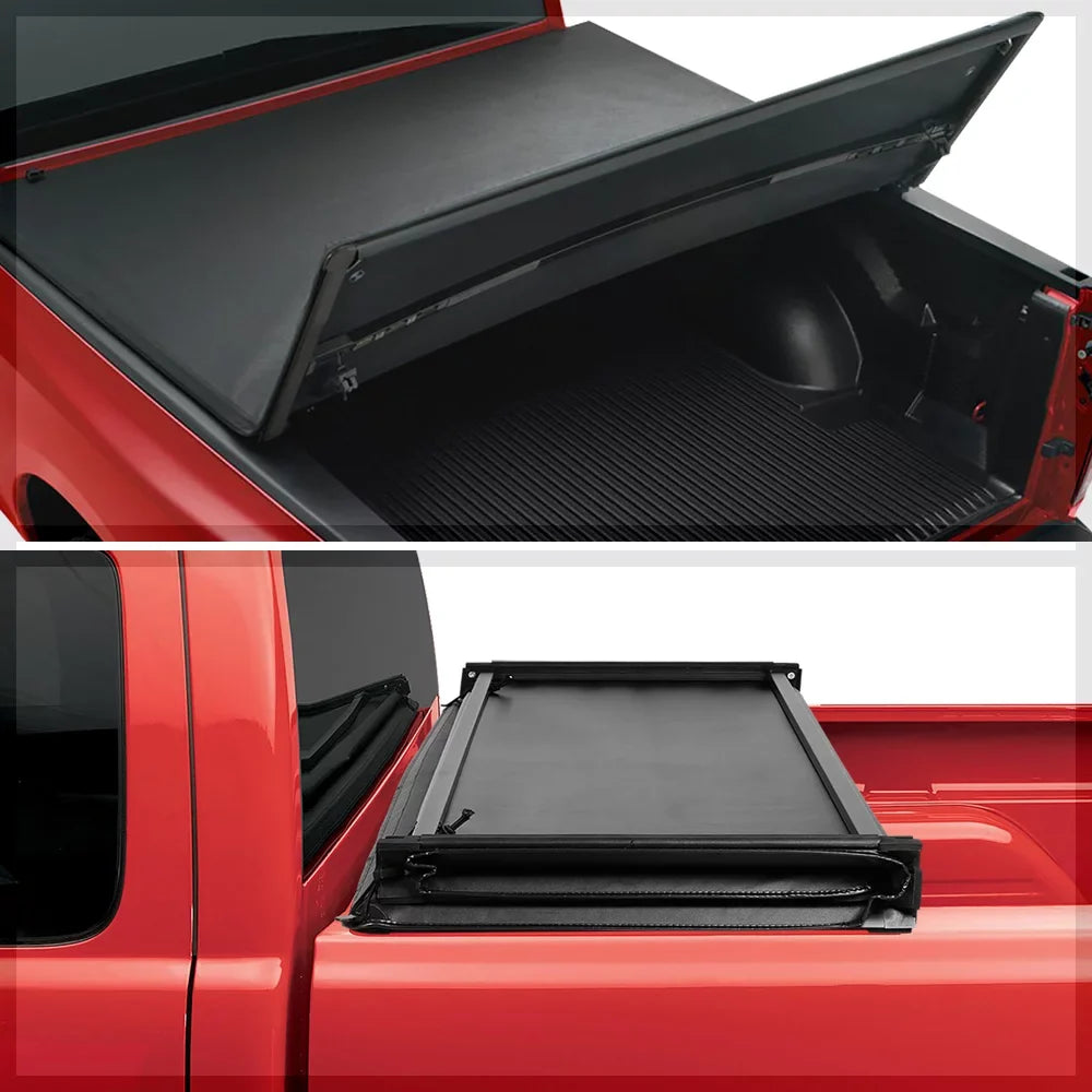 Short Bed Tonneau Cover 6.5Ft Soft Tri-Fold Fleetside for 02-09 Ram 1500/2500 Fits select: 2006-2008 DODGE RAM 1500, 2003-2009 DODGE RAM 2500