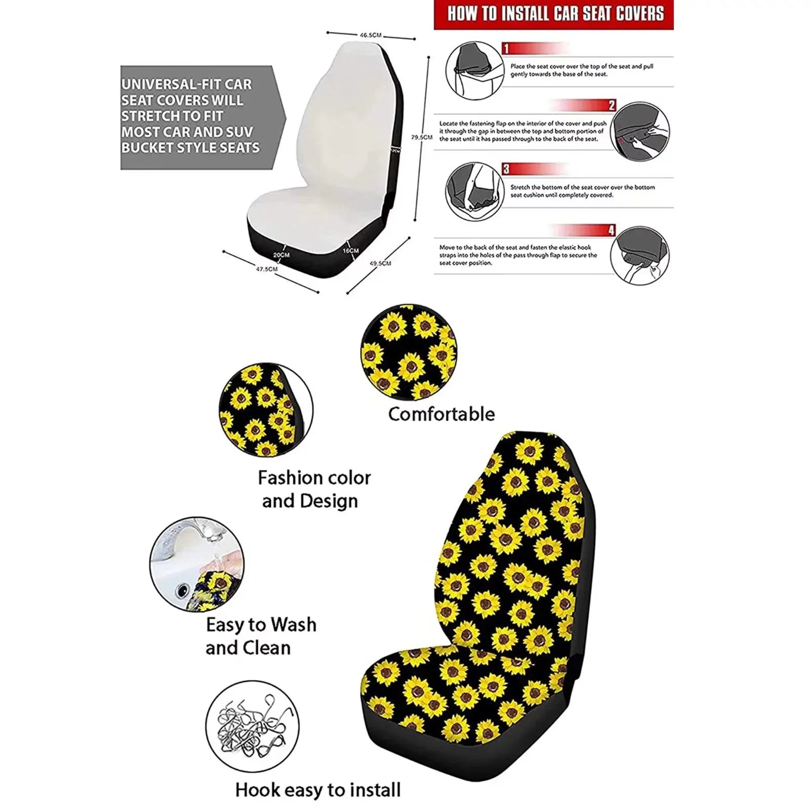 Binienty Car Seat Cover for Carseat SUV Van Auto Interior Accessories,Center Console Pad,Front Back Seat Protector Cover,Steering Wheel Pad,Armrest Cover,8pcs Running Horse Western Aztec Design
