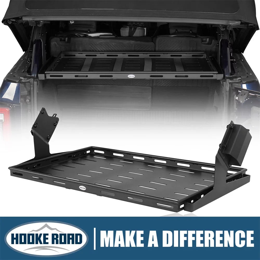 Hooke Road Rear Cargo Basket Rack Luggage Box Fit Ford Bronco 2021-2023 4-Door Black