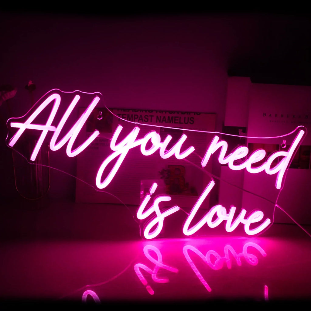 Hello Rosa All Your Need Is Love LED Neon Light Signs USB Power for Home Wedding Party Bar Bedroom Decoration