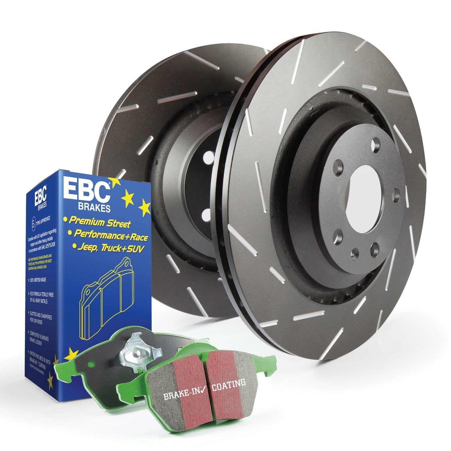 EBC Brakes S2KF1381 S2 Kits Greenstuff 2000 and USR Rotors Fits Civic CSX RSX