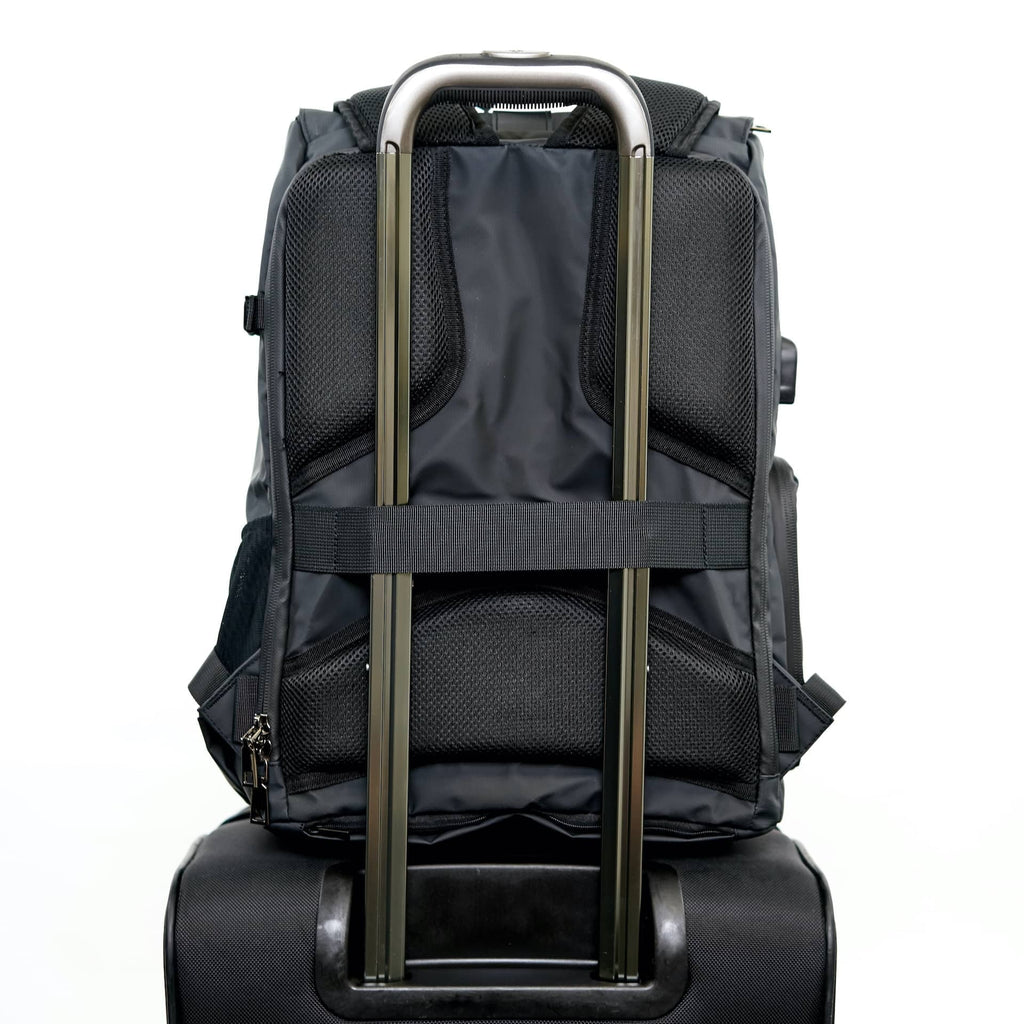 Sunny 16 Voyager Anti-Theft DSLR Digital Travel Camera Backpack Case with Adjustable Dividers and Side Access Zipper Pocket for Men Women- Works with Canon, Nikon, Sony and More (Tarpaulin, Black)